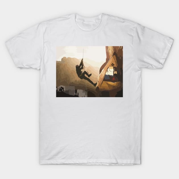 Tommy Caldwell Dawn Wall Painting T-Shirt by gktb